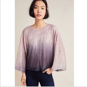 Anthropologie Serena Metallic Ombré Blouse Small